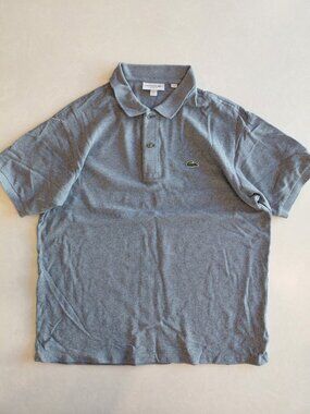 Lacoste Classic Fit Heather Grey Pique Polo Shirt Men's FR 5 US Large Cotton